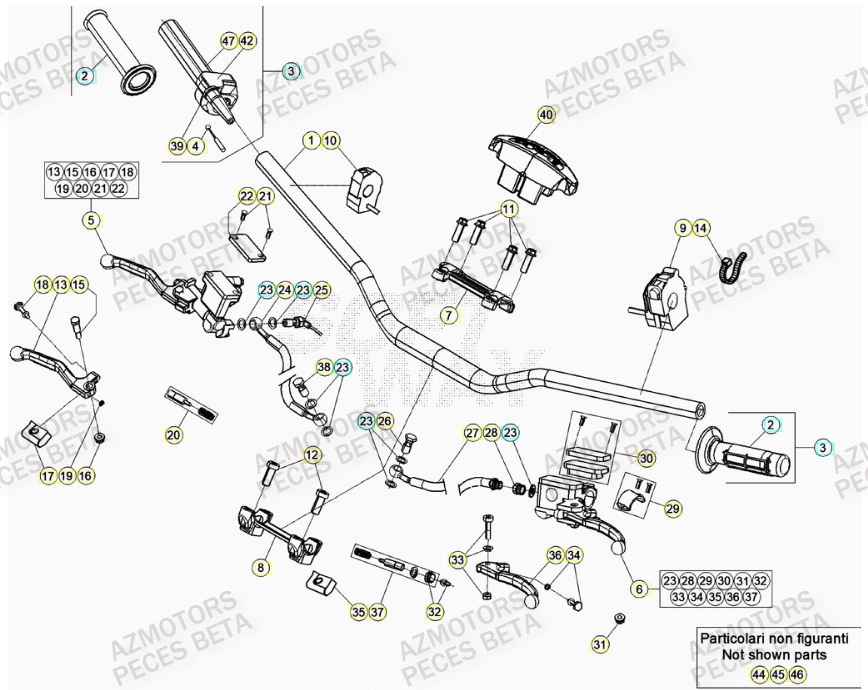 Guidon AZMOTORS PiÃ¨ces Beta RR 4T 350 Enduro - (2022)