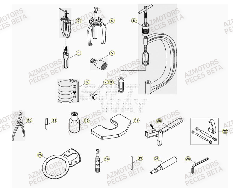 Outils AZMOTORS PiÃ¨ces Beta RR 4T 350 Enduro - (2023)