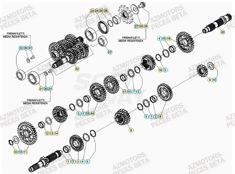 PIGNON Z.15 - BETA pour TRANSMISSION de RR 350 4T 2023