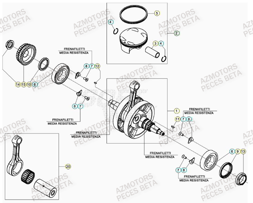 Vilebrequin AZMOTORS PiÃ¨ces Beta RR 4T 350 Enduro - (2023)