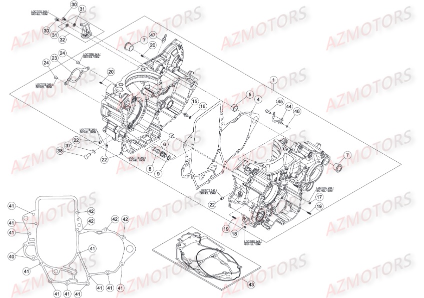 Carter Embrayage AZMOTORS PiÃ¨ces Beta RR 4T 350 Enduro - 2016