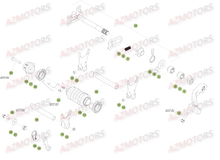 Commande Boite A Vitesses AZMOTORS PiÃ¨ces Beta RR 4T 350 Enduro - 2016