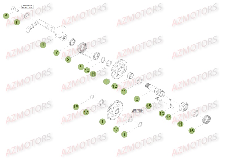 Kick Starter AZMOTORS PiÃ¨ces Beta RR 4T 350 Enduro - 2016
