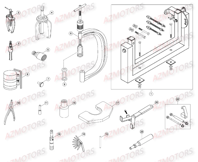 Outils Special AZMOTORS PiÃ¨ces Beta RR 4T 350 Enduro - 2016