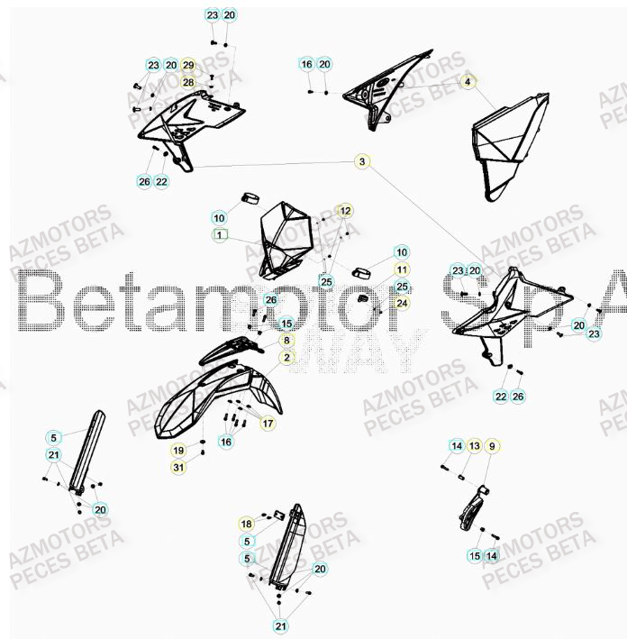 APPUI AILE - BETA pour CARENAGE AVANT de RR 350 RACING 16