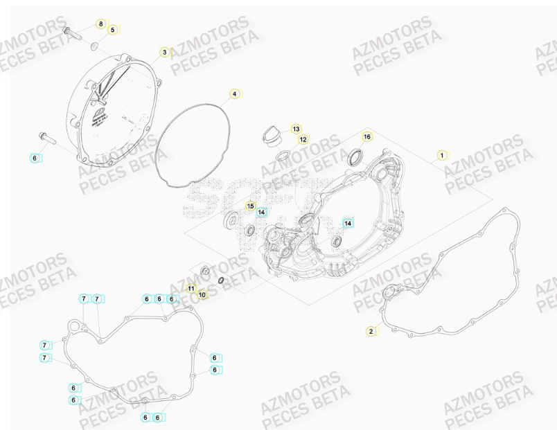Couvercle Embrayage AZMOTORS PiÃ¨ces BETA RR 4T 350 RACING - (2016)

