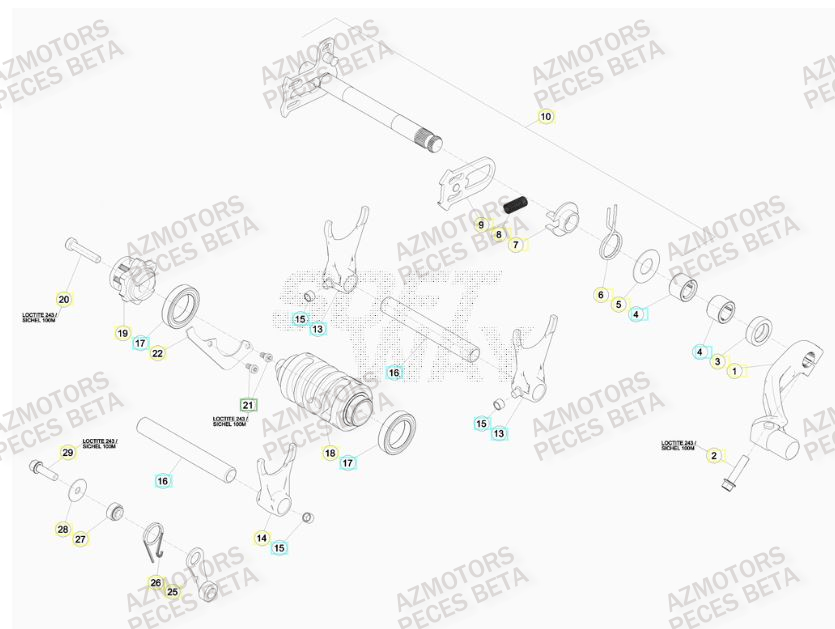 Selecteur De Vitesses AZMOTORS PiÃ¨ces BETA RR 4T 350 RACING - (2016)

