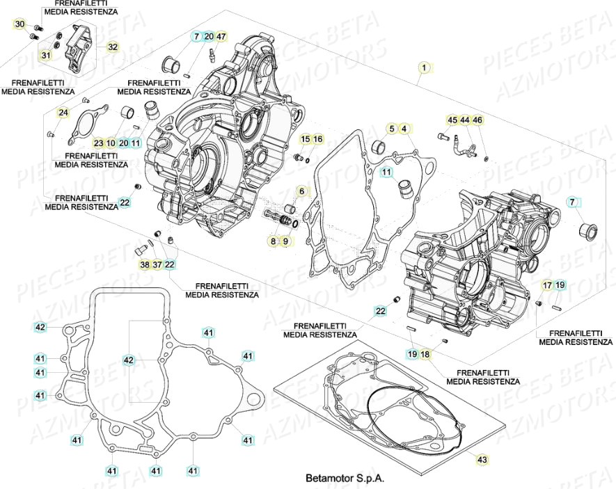 Carters Moteur AZMOTORS PiÃ¨ces BETA RR 4T RACING 350 - (2020)


