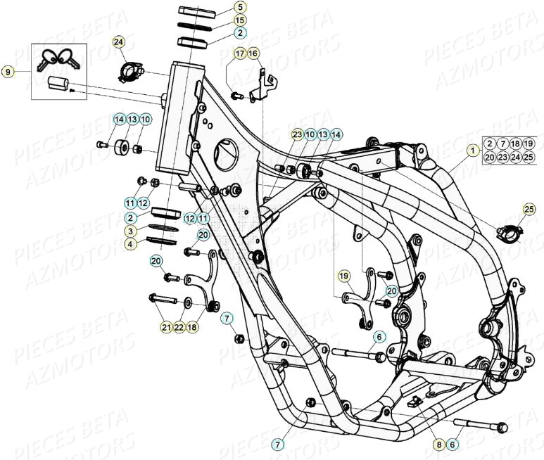 Chassis AZMOTORS PiÃ¨ces BETA RR 4T RACING 350 - (2020)


