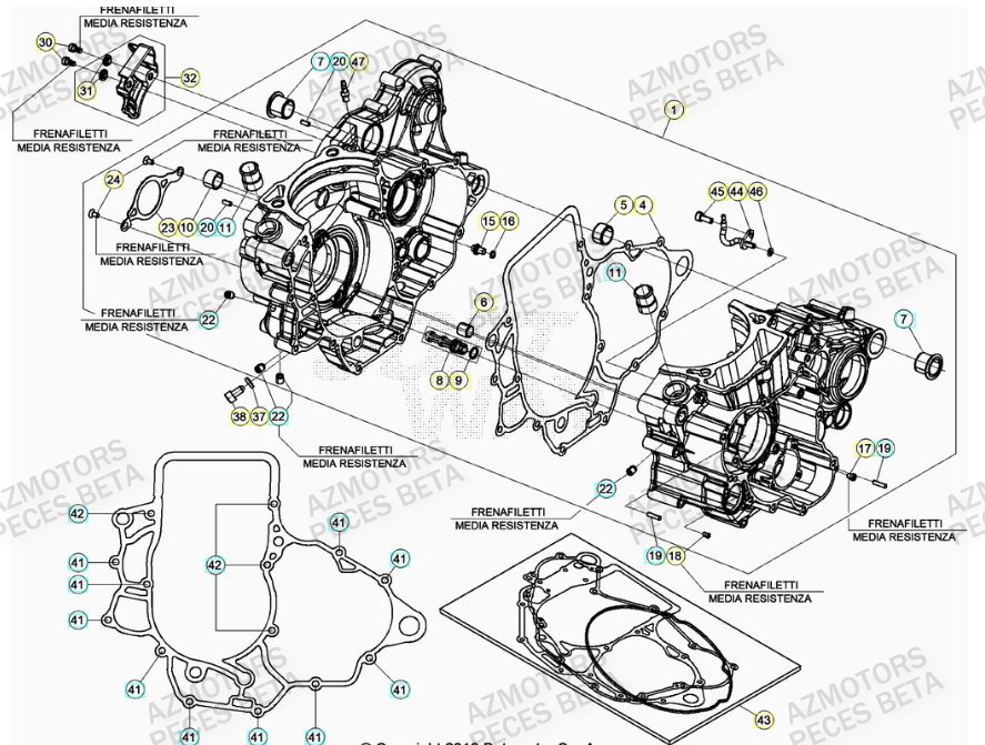 Carter Moteur AZMOTORS PiÃ¨ces BETA RR 4T RACING 350 - (2022)

