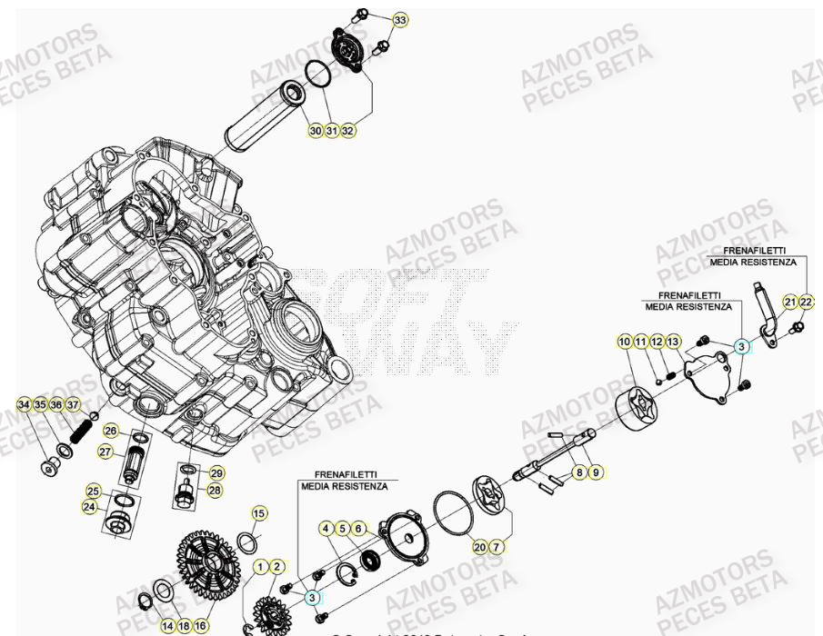 BOUCHON FILTRE HUILE - BETA pour POMPE A HUILE de RR 350 RACING 22