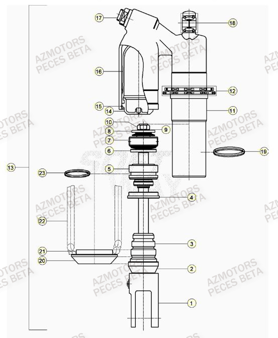 Amortisseur AZMOTORS PiÃ¨ces BETA RR 4T RACING 350 - (2023)


