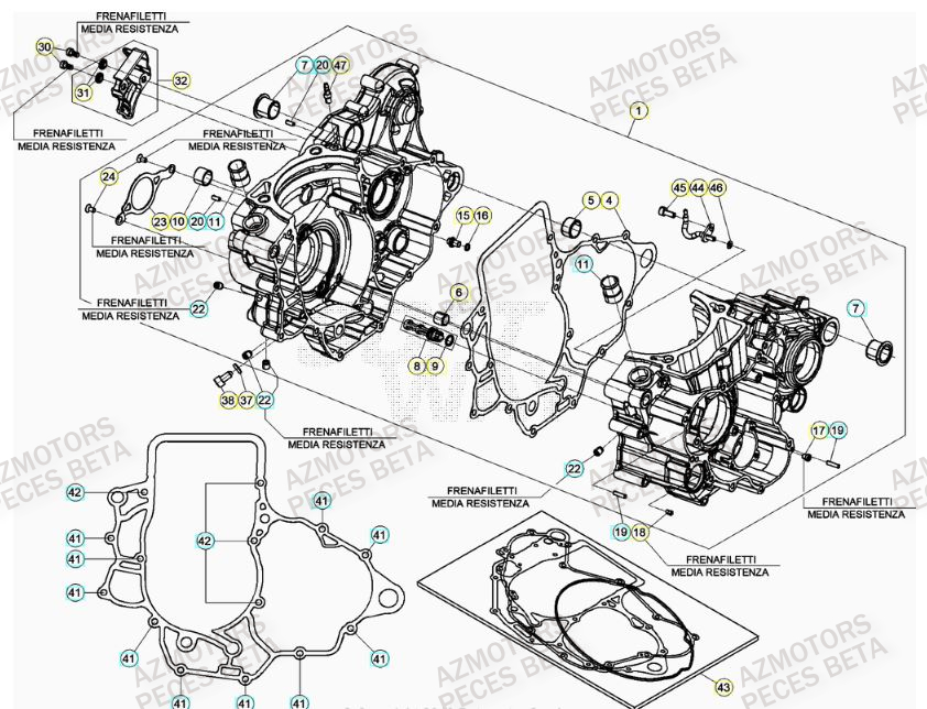 Carter Moteur AZMOTORS PiÃ¨ces BETA RR 4T RACING 350 - (2023)

