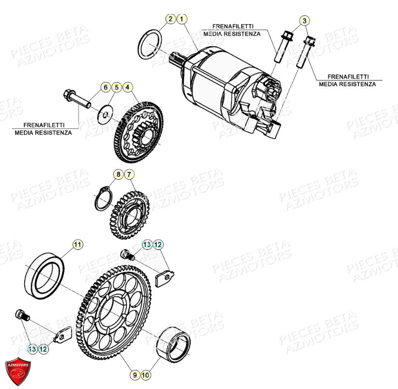 Demarreur AZMOTORS PiÃ¨ces Beta RR 4T 390 Enduro - (2021)