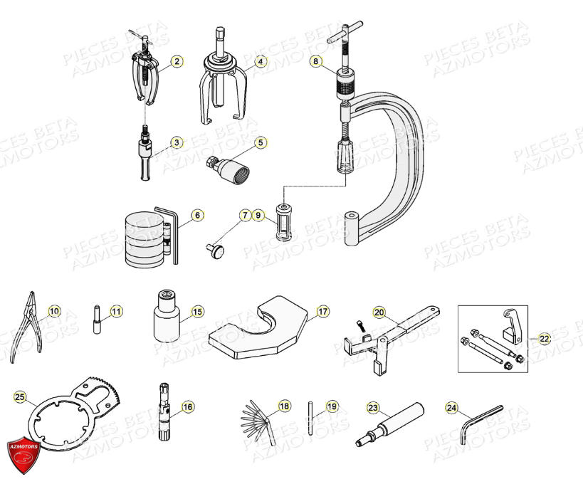 Outillages Special AZMOTORS PiÃ¨ces Beta RR 4T 390 Enduro - (2021)