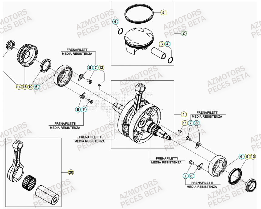 Vilebrequin AZMOTORS PiÃ¨ces Beta RR 4T 390 Enduro - (2022)