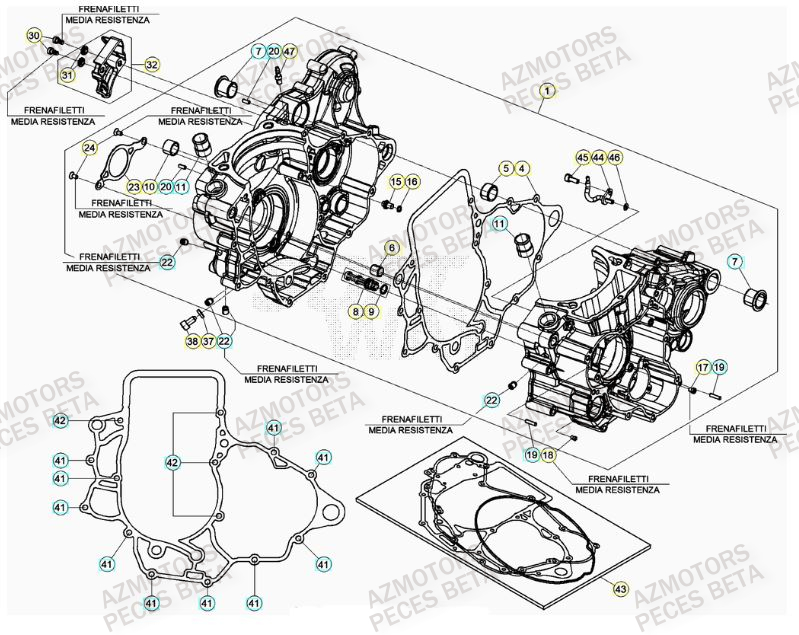 Carter Moteur AZMOTORS PiÃ¨ces Beta RR 4T 390 Enduro - (2023)