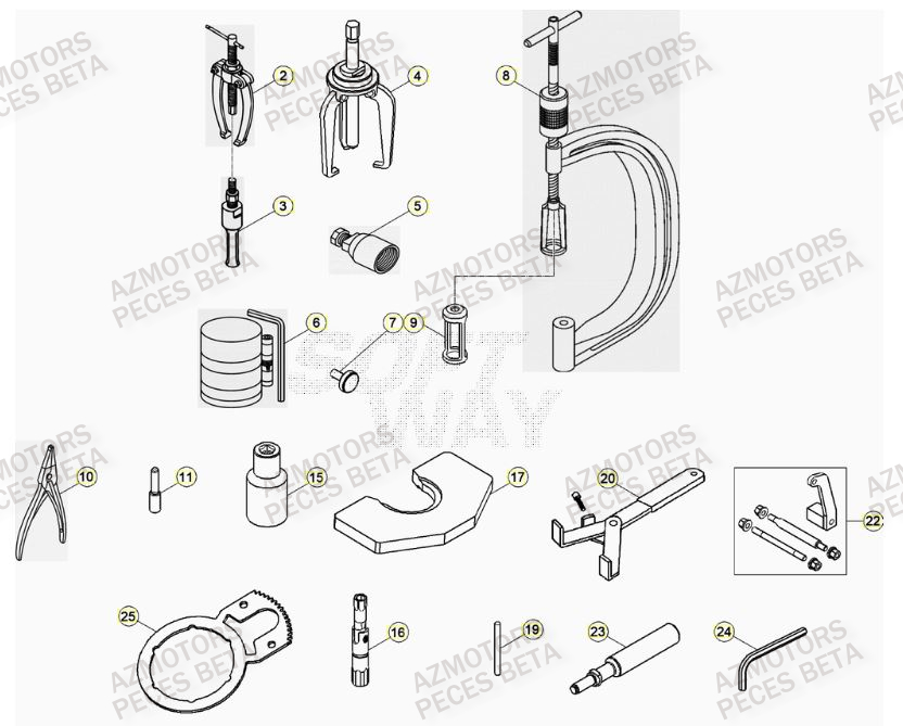 Outils AZMOTORS PiÃ¨ces Beta RR 4T 390 Enduro - (2023)