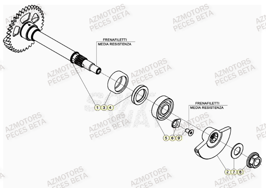 Arbre Equilibrage AZMOTORS PiÃ¨ces BETA RR 4T RACING 390 - (2022)

