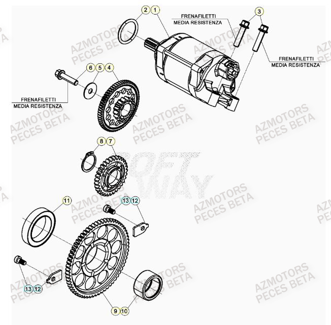Demarreur AZMOTORS PiÃ¨ces BETA RR 4T RACING 390 - (2023)

