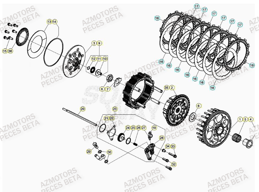 Embrayage AZMOTORS PiÃ¨ces BETA RR 4T RACING 390 - (2023)

