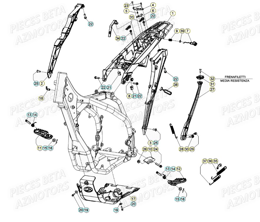 Accessoires Du Chassis AZMOTORS PiÃ¨ces Beta RR 4T 430 Enduro - (2021)