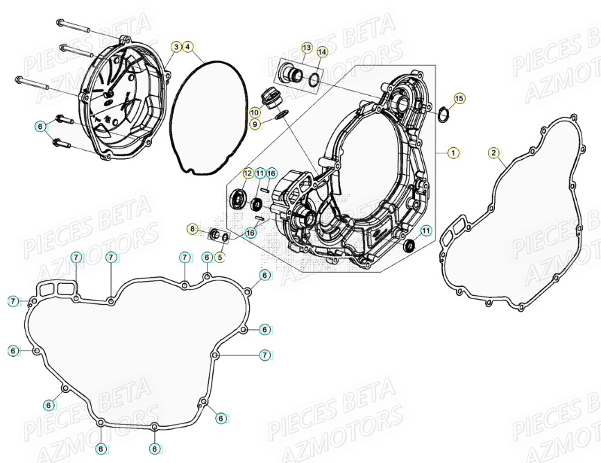 Couvercle Carter Embrayage AZMOTORS PiÃ¨ces Beta RR 4T 430 Enduro - (2021)