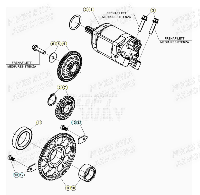 Demarreur AZMOTORS PiÃ¨ces Beta RR 4T 430 Enduro - (2021)
