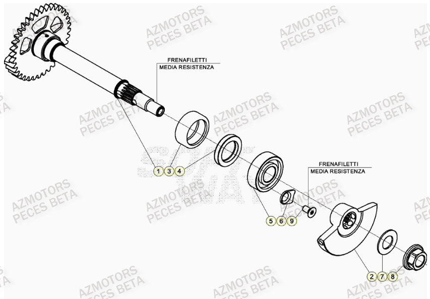 Arbre Equilibrage AZMOTORS PiÃ¨ces Beta RR 4T 430 Enduro - (2022)
