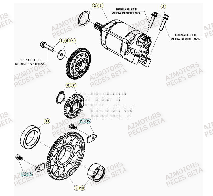 Demarreur AZMOTORS PiÃ¨ces Beta RR 4T 430 Enduro - (2022)