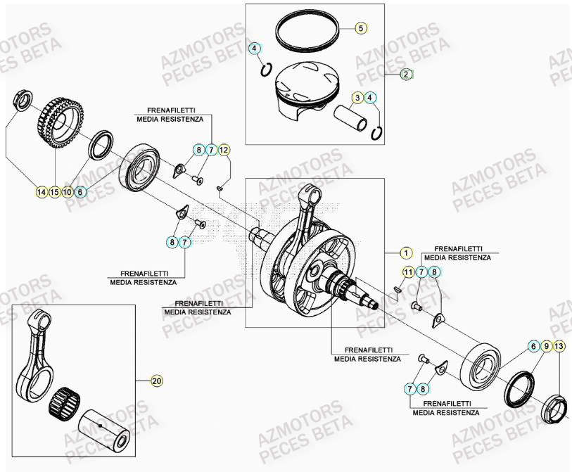 Vilebrequin AZMOTORS PiÃ¨ces Beta RR 4T 430 Enduro - (2022)