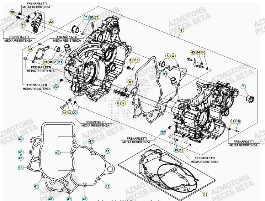 Carter Moteur AZMOTORS PiÃ¨ces Beta RR 4T 430 Enduro - (2023)