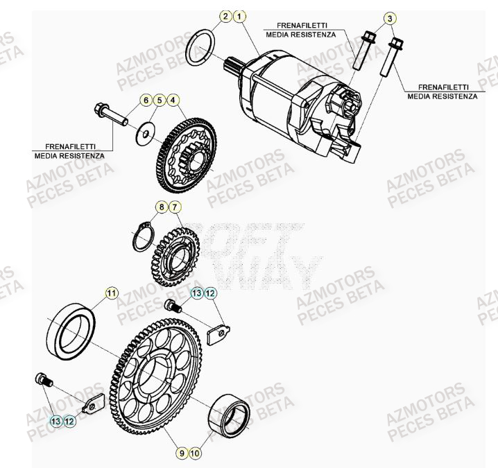 Demarreur AZMOTORS PiÃ¨ces Beta RR 4T 430 Enduro - (2023)
