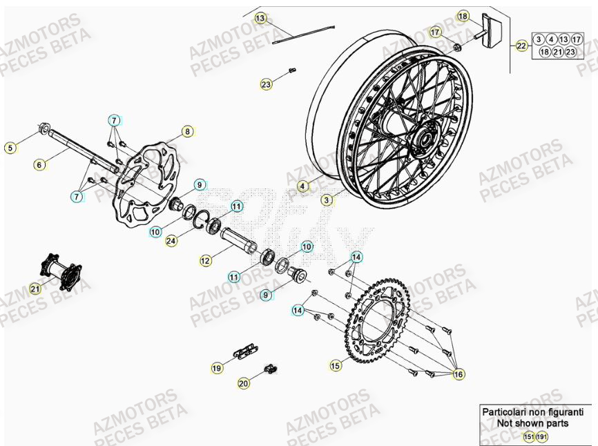 Roue Arriere AZMOTORS PiÃ¨ces Beta RR 4T 430 Enduro - (2023)