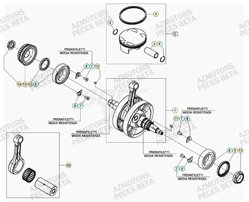 Vilebrequin AZMOTORS PiÃ¨ces Beta RR 4T 430 Enduro - (2023)
