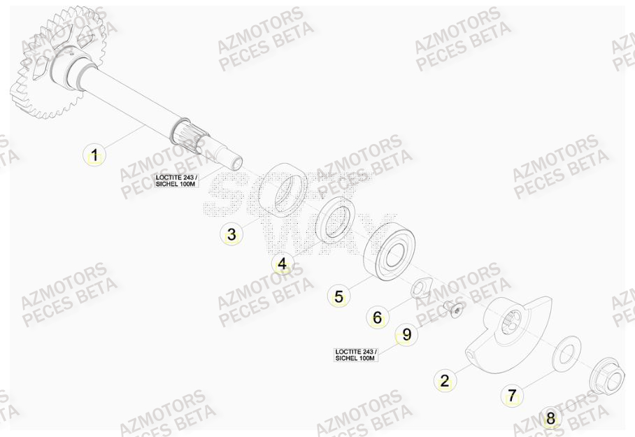 Arbre Equilibrage AZMOTORS PiÃ¨ces BETA RR 4T 430 RACING - (2016)

