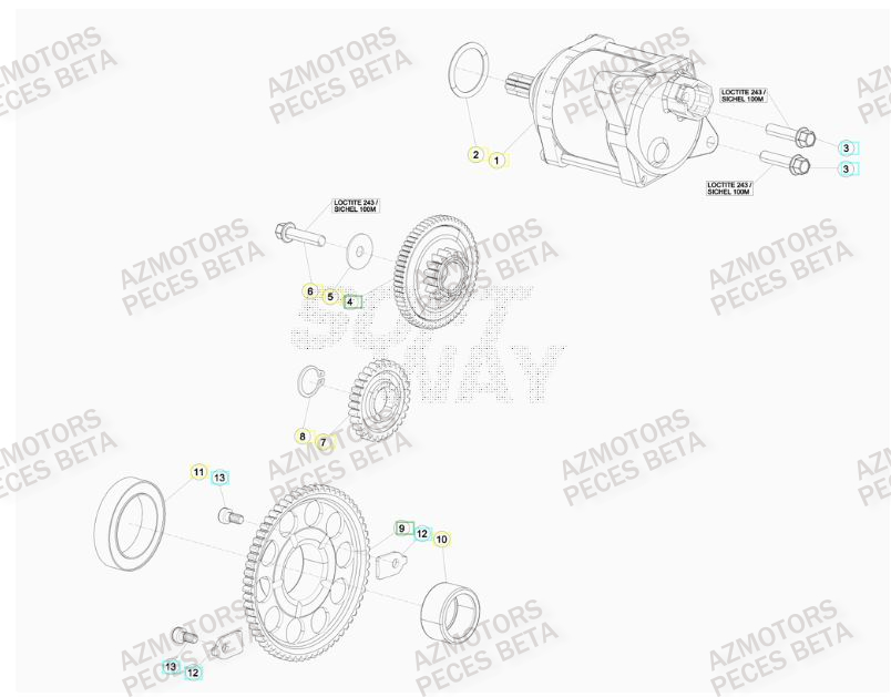 Demarreur AZMOTORS PiÃ¨ces BETA RR 4T 430 RACING - (2016)


