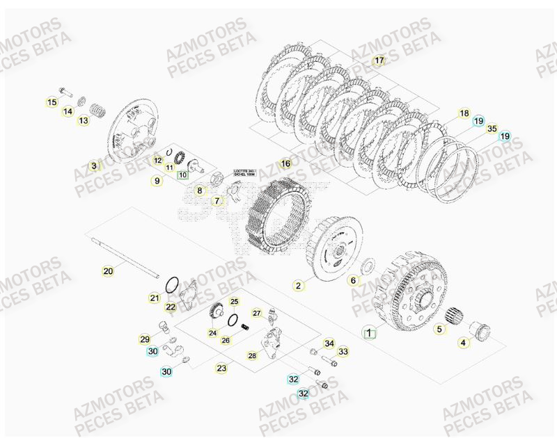 Embrayage AZMOTORS PiÃ¨ces BETA RR 4T 430 RACING - (2016)

