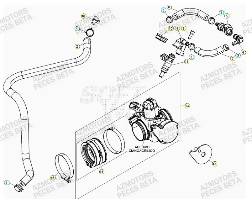 Injection AZMOTORS PiÃ¨ces BETA RR 4T 430 RACING - (2016)

