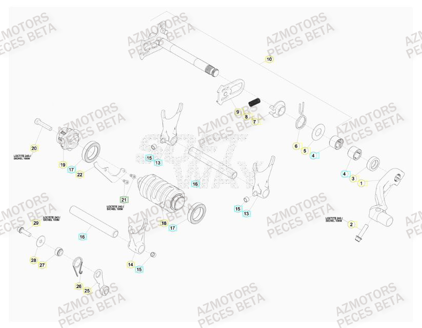 Selecteur De Vitesses AZMOTORS PiÃ¨ces BETA RR 4T 430 RACING - (2016)

