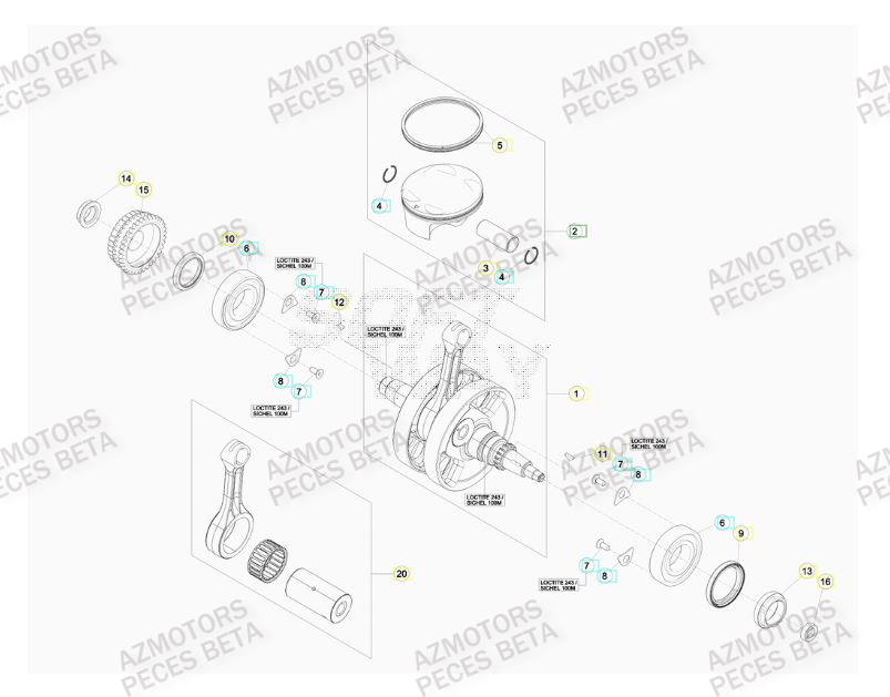 Vilebrequin AZMOTORS PiÃ¨ces BETA RR 4T 430 RACING - (2016)

