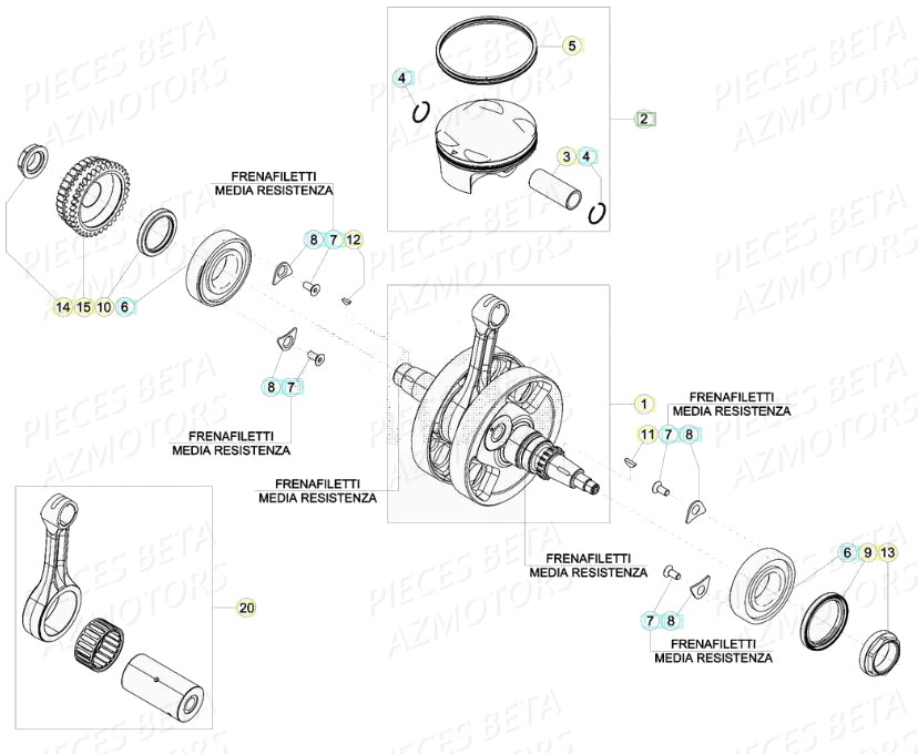 Vilebrequin Piston AZMOTORS PiÃ¨ces BETA RR 4T RACING 430 - (2020)

