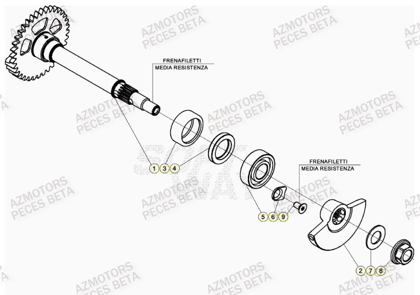 Arbre Equilibrage AZMOTORS PiÃ¨ces BETA RR 4T RACING 430 - (2021)

