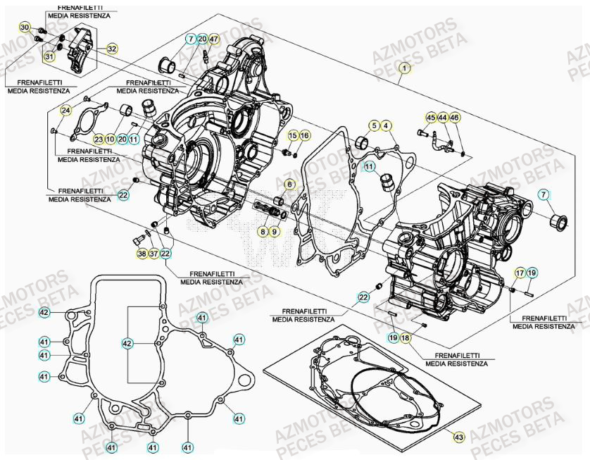 Carter Moteur AZMOTORS PiÃ¨ces BETA RR 4T RACING 430 - (2021)

