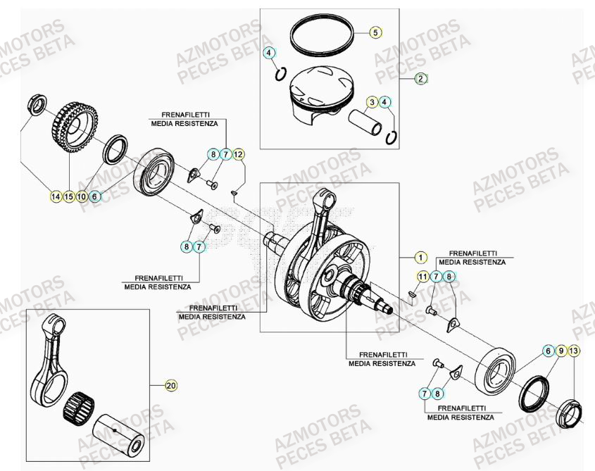 Vilebrequin AZMOTORS PiÃ¨ces BETA RR 4T RACING 430 - (2022)

