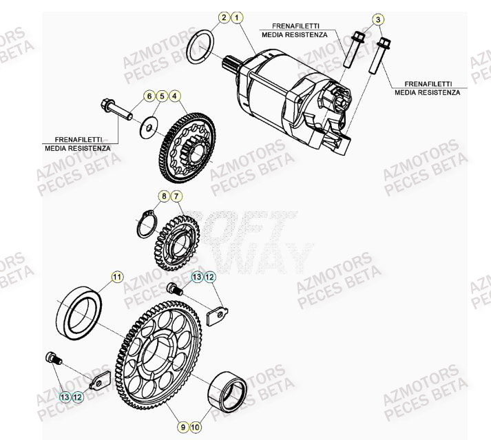 Demarreur AZMOTORS PiÃ¨ces BETA RR 4T RACING 430 - (2023)

