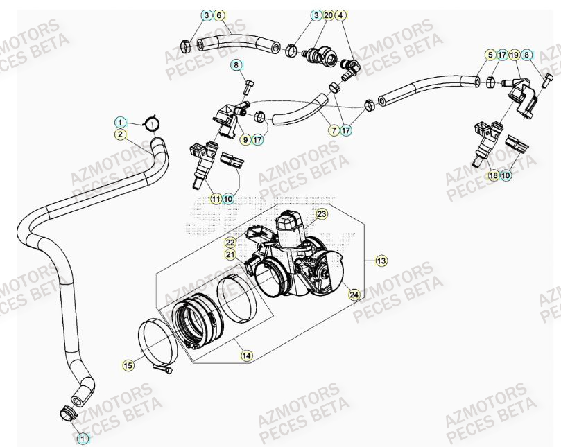 Injection AZMOTORS PiÃ¨ces BETA RR 4T RACING 430 - (2023)

