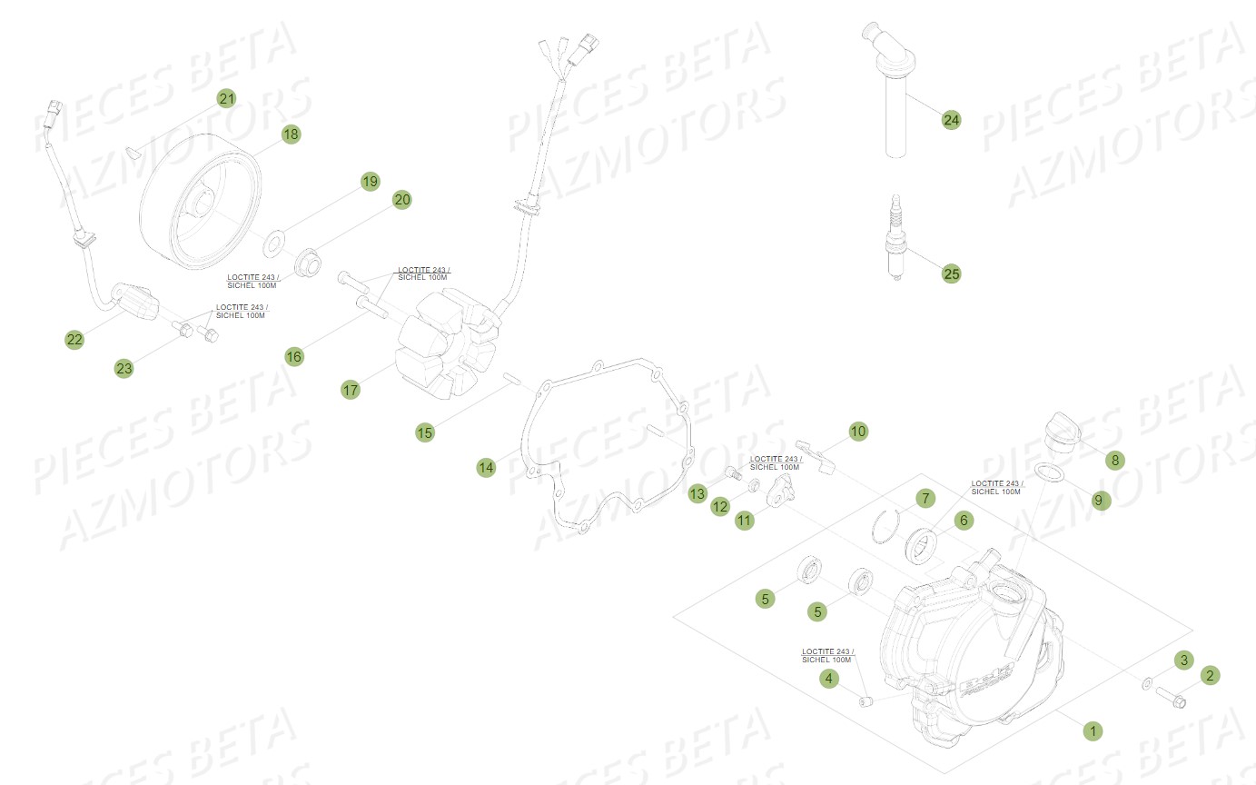 Allumage AZMOTORS PiÃ¨ces Beta RR 4T 450 Enduro - 2010