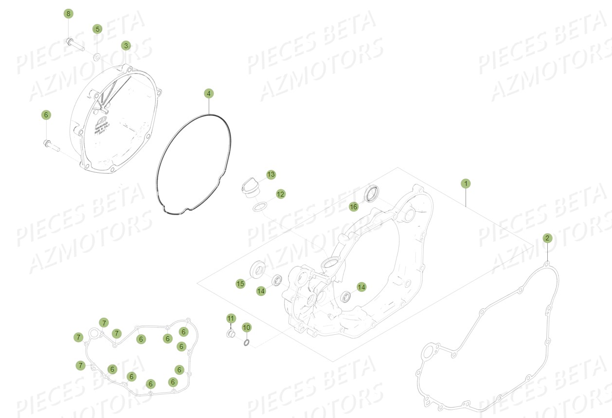 Couvercle D Embrayage AZMOTORS PiÃ¨ces Beta RR 4T 450 Enduro - 2010