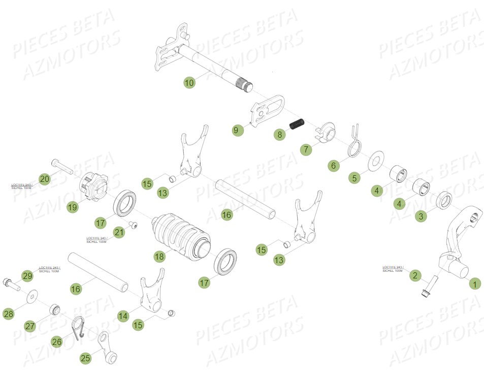 Selecteur De Vitesses AZMOTORS PiÃ¨ces Beta RR 4T 450 Enduro - 2010